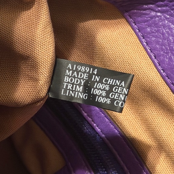 NEW Isaac Mizrahi Purple Genuine Leather Dual Strap Shoulder Bag